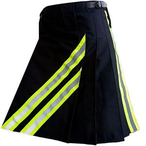 Kilt de travail réfléchissant haute visibilité en coton noir style pompier 2026 - Product Image 4