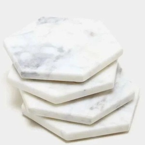 Decorative Marble Coasters Set for Tea Coffee Cups Stylish <b>Table</b> <b>Protection</b> - Product Image 3