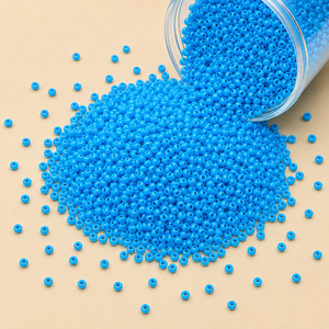 Paquete a granel de cuentas de semilla Preciosa redondas azules de 2 mm (cristal y vidrio) de 8'0 pulgadas para la fabricación de joyas, manualidades y bordados. - Product Image 1