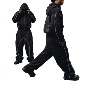 Survêtements zippés pour hommes, design personnalisé, 100% coton molletonné 460 g/m², motif léopard, design 2 en 1, écologiques, imperméables et respirants - Product Image 2