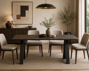 Industrial Design Solid Wood <b>Foldable</b> Knock Down Dining <b>Table</b> <b>with</b> Metal <b>Legs</b> Seating Capacity 4 - Product Image 2
