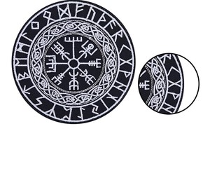 Parche Bordado Vikingo con Runas y Escudo del Brújula Nórdica para Ropa, Precio al por Mayor, por MEHMOOD APPARELS - Product Image 2