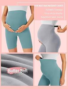 Shorts de yoga de maternité à taille haute avec logo personnalisé, soutien abdominal, anti-bactériens et séchage rapide pour femmes enceintes - Product Image 6