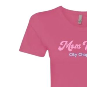 Camiseta Rosa de Algodón con Estampado Gráfico para Mujer, Estilo Casual, Cómoda para el Día a Día, Conjunto a Juego para Eventos Familiares - Product Image 3