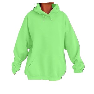 เสื้อฮู้ดโอเวอร์ไซส์แบบยูนิเซ็กซ์ สำหรับฤดูหนาว ปักลาย สีพื้น ผ้าถัก สวมใส่สบาย แขนยาวปกติ สีเขียว ดีไซน์กระเป๋า - Product Image 1