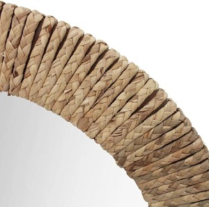 Round Rattan Wall <b>Mirror</b> Natural Handwoven Frame For Living Room Bedroom Decor Stylish Boho And Home Accent Piece From India - Product Image 3