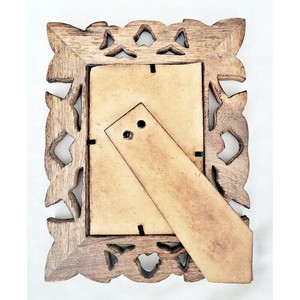 Ornate Handmade Wooden Photo <b>Frame</b> Rectangular Vertical Tabletop Decorative Carved Leaves Design - Product Image 5