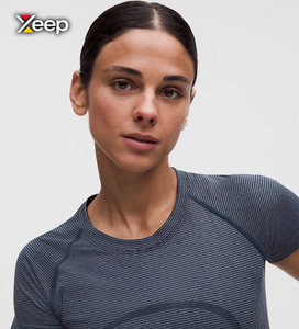 XEEP Customize <b>Women's</b> Casual Lightweight Workout <b>T</b>-<b>Shirt</b> Loose Fit Short Sleeve Breathable <b>V</b>-<b>neck</b> Embroidered Knitted Letter - Product Image 4