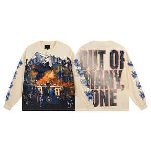 เสื้อสตรีทสไตล์ร็อคสุดเทรนดี้ แขนยาว ผ้าฟลีซหนา 600 กรัม โพลีเอสเตอร์/คอตตอน ทรงหลวมโอเวอร์ไซส์ ปักลายเพชรแบบกำหนดเอง - Product Image 2