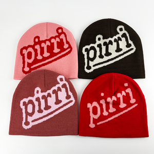 Gorro de Invierno Unisex SBUN INTERNATIONAL con Patrón de Letras Rojas en Jacquard, 100% Acrílico, Bordado 3D, Casual, Ajustable para Adultos - Product Image 5