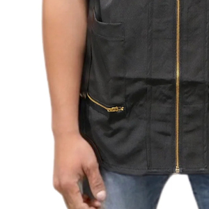 Professional Barber Sleeveless Vest for Men Customized Color 2 Pockets for Barber Tools One Way Zipper Waterproof Eco-Friendly - Product Image 4