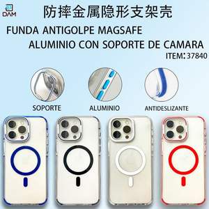 Custodia antiurto in alluminio per iPhone 15 con supporto integrato per fotocamera e anello magnetico per presa telefono - Product Image 3