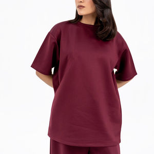 T-shirts personnalisés pour femmes, manches courtes, col rond, 100% coton, basiques, unis, prix de gros avec OEM - Product Image 2