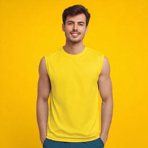 Camiseta sin mangas Five B con cuello redondo para hombre, camiseta holgada para gimnasio, camisetas sin mangas ligeras de verano para hombre - Product Image 2