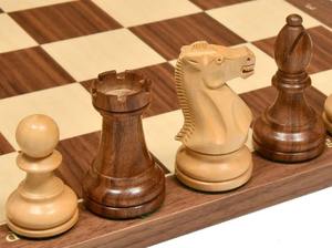 Elegantes piezas de ajedrez de torneo estadounidenses Staunton 4.1 con peso, de madera de Sheesham y Boxwood, al mejor precio. - Product Image 2