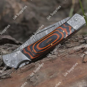 Cuchillo Plegable EDC de Acero de Damasco de Alta Calidad, Grado Industrial, Afilado como una Navaja, para Campismo, Caza, Supervivencia y Uso General al Aire Libre - Product Image 3