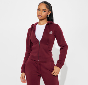 Vente en gros de sweats à capuche zippés pour femmes, sweats à capuche unis pour femmes, fabricant OEM, sweats à capuche en molleton épais et surdimensionnés - Product Image 1