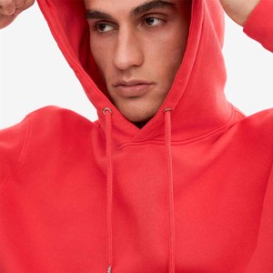 Sweat-shirt à capuche rouge pour homme, couleur unie, en molleton de coton, décontracté, avec poches, coupe classique, pour l'automne - Product Image 6
