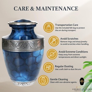 โกศบรรจุอัฐิโลหะสีน้ำเงินลายหินอ่อนสำหรับผู้ใหญ่ |   โกศแกะสลักแบบกำหนดเองได้ ดีไซน์เป็นมิตรกับสิ่งแวดล้อม ทนทาน |   220 - Product Image 4