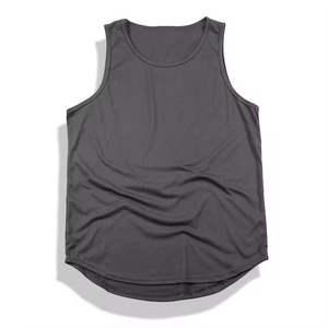 Camiseta sin mangas de punto blanca para hombre, cuello redondo, informal, lisa - Product Image 4