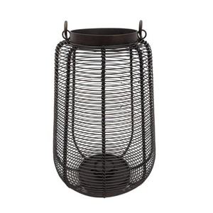 Linterna de tamaño pequeño con acabado negro para la sala de estar del hogar y la decoración de mesas de boda, iluminación de suelo, uso decorativo, linterna de metal. - Product Image 4