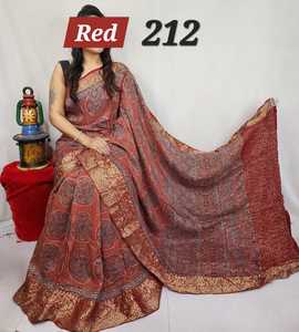 Robe trapèze en tissu modal imprimé indigo, style sari, tenue ethnique pour femme, pour occasions formelles - Product Image 4