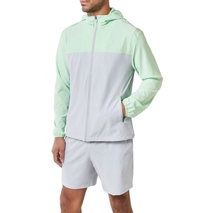 Conjunto Deportivo Personalizado de Chaqueta y Pantalones Cortos Resistentes al Viento, Ropa Deportiva Ligera para Hombre, Chaqueta Cortavientos de Nailon con Diseño de Parches y Bordado - Product Image 1