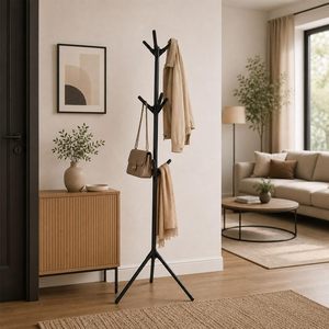 Modern Freestanding Metal Coat Rack Tree with 9 Hooks Black Entryway <b>Hat</b> Jacket Bag Organizer <b>Stand</b> - Product Image 1