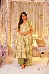 New Designer 3pcs Printed Salwar Kameez Set Top Bottom Pure Muslin Digital Print Casual Elegant Quick Dry All Seasons - Product Image 2