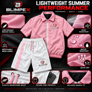 Ensemble de survêtement d'été unisexe personnalisé OEM, veste à fermeture éclair à manches courtes et short assorti, marque privée - Product Image 5