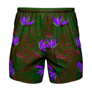Pantalones Cortos Deportivos para Hombre con Estampado Tropical, Cintura Elástica, Secado Rápido, Poliéster, Corte Regular, Diseño de Plantas, para Adultos - Product Image 5