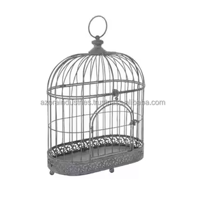 Metal boda pájaro jaula titular de la tarjeta decoraciones pájaro pequeño Metal jaula redonda para decoración interior al aire libre - Product Image 1