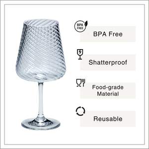 [Holar] Verre à vin en plastique incassable et réutilisable de 16 oz, motif martelé, fabriqué à Taïwan, idéal pour les mariages et les anniversaires - Product Image 2