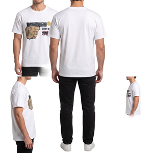 Camiseta gráfica informal transpirable de manga corta con cuello redondo y estampado de algodón para hombre - Product Image 2