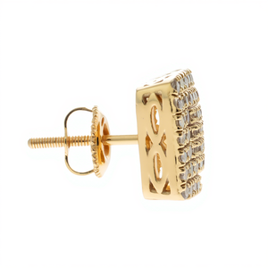 Pendientes de tuerca con racimo de diamantes redondos auténticos de 1,20 quilates, oro amarillo de 10k, color G-H de lujo para mujer - Product Image 5