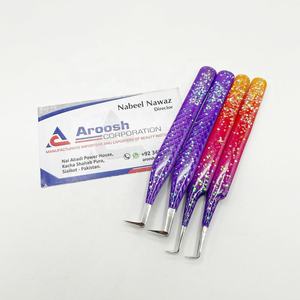 Pince à épiler à paillettes de type L à 90 degrés Vente en gros de pinces d'extension de cils à poignée diamantée en acier inoxydable Logo personnalisé durable - Product Image 6