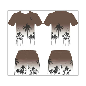 High Quality Breathable Summer T-Shirt and Shorts <b>Set</b> Polyester/Cotton Heat-Transfer Printed Custom Color & Logo Unisex - Product Image 1