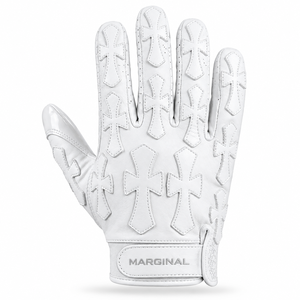 Premium Leather Cross Design American Football Receiver Gloves Adult Men's <b>Sticky</b> Grip Custom Logo Adjustable Wrist Strap - Product Image 3