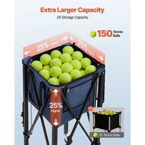 Carrello Pieghevole 2-in-1 per Pickleball con Capacità di 150 Palline e Supporto Ruote - Product Image 5