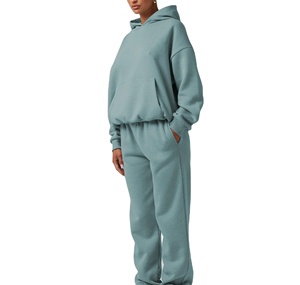 Meilleur Matériel Coton Polyester Couleur Unie Femmes Survêtement Street Wear Nouvelle Arrivée Femmes Survêtement pour Adultes Dames Plus La Taille - Product Image 3