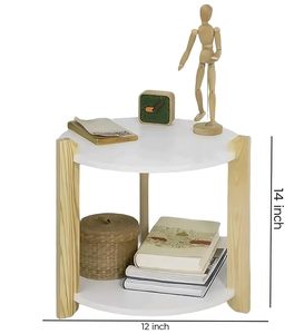 Table d'appoint moderne Aqdus Saleem en bois grainé, à deux niveaux, pour salon et chambre à coucher - Product Image 3
