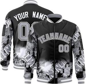 เสื้อแจ็คเก็ตแฟชั่นสไตล์วาร์ซิตี้ แบบ Letterman ทรงเบสบอล คอตั้ง ปักตัวอักษร ตัวเลข และโลโก้ด้านหน้า สำหรับผู้ชาย ผู้หญิง และเยาวชน - Product Image 1