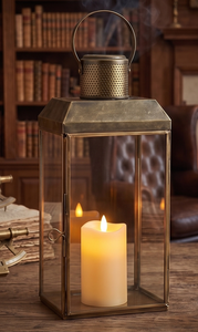 Lanternes à bougies en métal galvanisé de grande taille pour l'extérieur avec poignée en métal, lanterne en verre classique pour l'intérieur, pour mariage et fête - Product Image 2