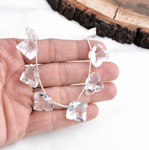 Perles de pierres précieuses naturelles sculptées en forme de feuille, 9,5 pouces, pour la création de bijoux fins - Product Image 4