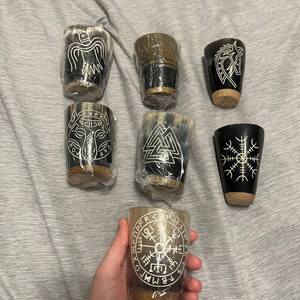 Taza de Cuerno de Búfalo Hecha a Mano Estilo Americano AUREVIA CRAFTS |   Taza Natural para Beber Cerveza/Vino/Hidromiel |   Ecológico, a prueba de fugas, rústico - Product Image 1