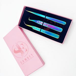 Pince à épiler de précision Somofy Enterprises, professionnelle, en acier inoxydable, avec design de poignée en forme de cœur, pointes en fibre lisses - Product Image 6