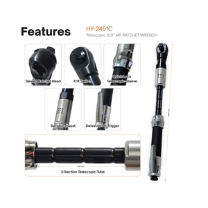 Llave de Impacto Neumática Telescópica BOA de 3/8 Pulgadas, 40 Ft-Lb de Torque, 445 mm de Longitud Máxima - Product Image 2