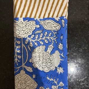 Servilleta de Mesa Hecha a Mano en India, Estampada con Bloques, 100% Algodón, Ecológica, Duradera, Lavable a Máquina, Personalizable - Product Image 3