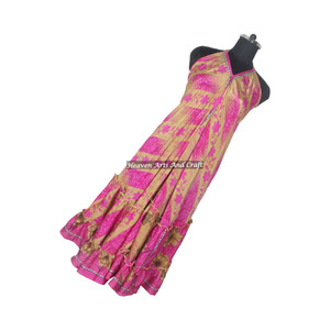 Vestido de seda vintage de aspecto elegante para mujer, vestido de seda tipo sari, elegante vestido de noche sin mangas para damas. - Product Image 4