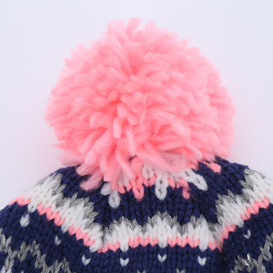 Bonnet en tricot unisexe avec pompon personnalisé de haute qualité, logo brodé, doublure en polaire, bonnet chaud d'hiver avec pompon - Product Image 3